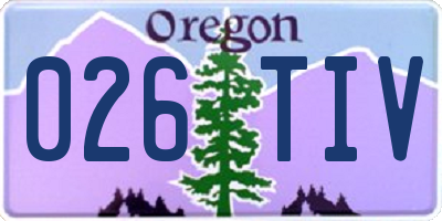 OR license plate 026TIV