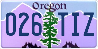 OR license plate 026TIZ