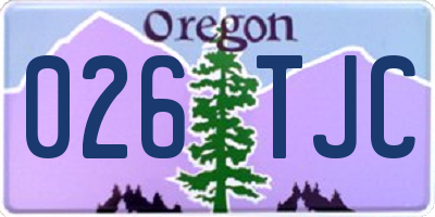 OR license plate 026TJC