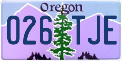 OR license plate 026TJE