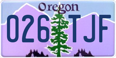 OR license plate 026TJF