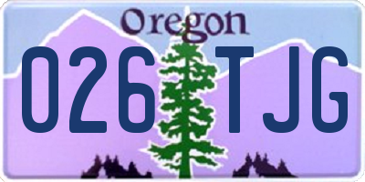 OR license plate 026TJG