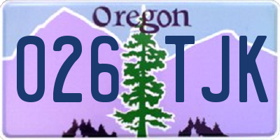 OR license plate 026TJK