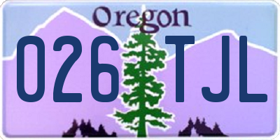 OR license plate 026TJL