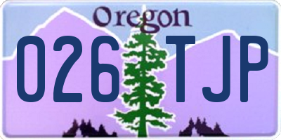 OR license plate 026TJP