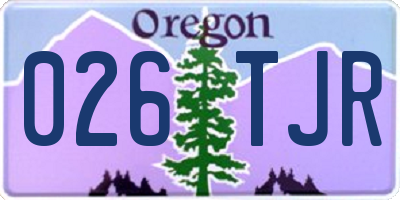 OR license plate 026TJR