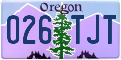OR license plate 026TJT