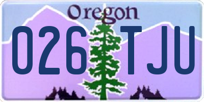 OR license plate 026TJU