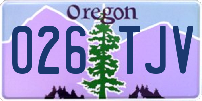 OR license plate 026TJV