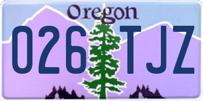 OR license plate 026TJZ