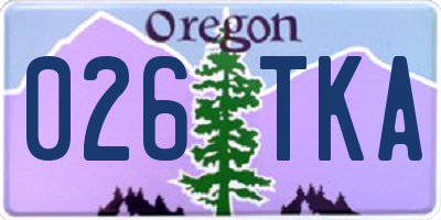OR license plate 026TKA