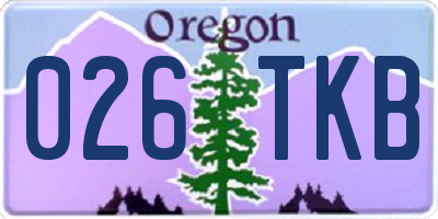 OR license plate 026TKB