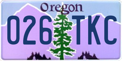OR license plate 026TKC