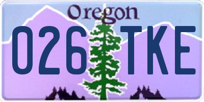 OR license plate 026TKE