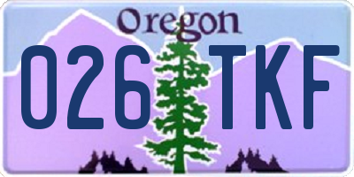 OR license plate 026TKF