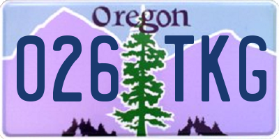 OR license plate 026TKG