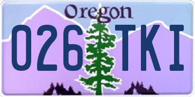 OR license plate 026TKI