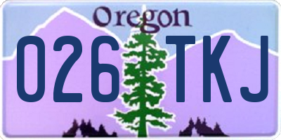 OR license plate 026TKJ
