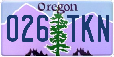 OR license plate 026TKN