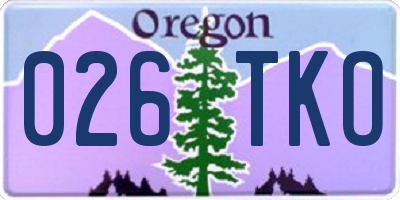 OR license plate 026TKO