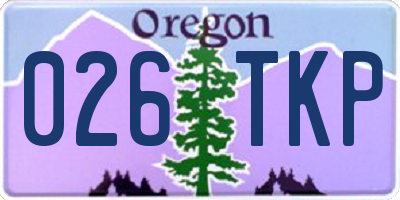 OR license plate 026TKP