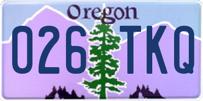 OR license plate 026TKQ