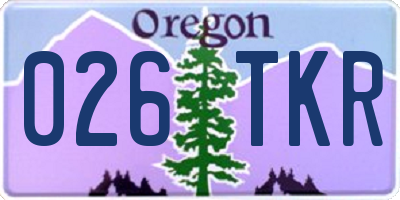 OR license plate 026TKR