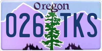 OR license plate 026TKS