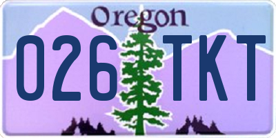 OR license plate 026TKT