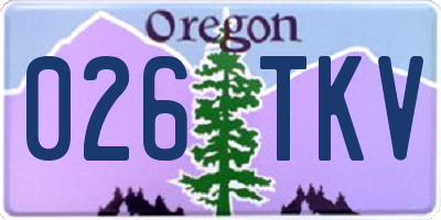 OR license plate 026TKV