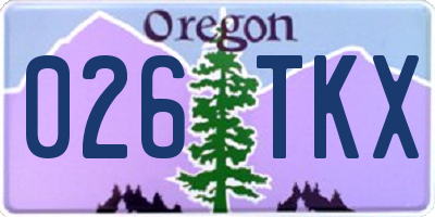 OR license plate 026TKX