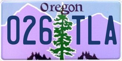 OR license plate 026TLA