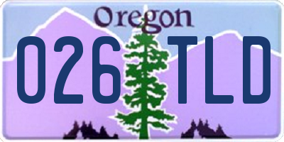 OR license plate 026TLD
