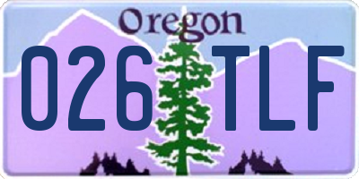 OR license plate 026TLF