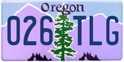 OR license plate 026TLG