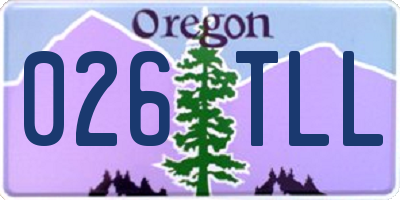 OR license plate 026TLL