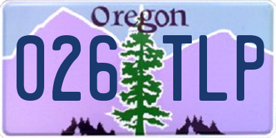 OR license plate 026TLP