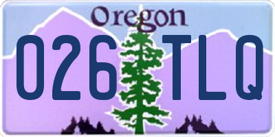 OR license plate 026TLQ