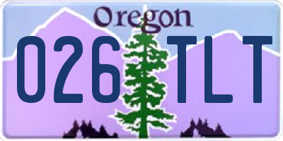 OR license plate 026TLT