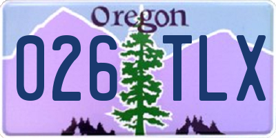 OR license plate 026TLX