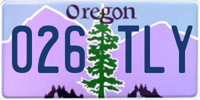 OR license plate 026TLY