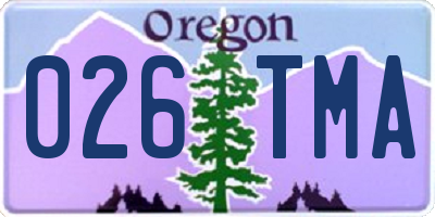 OR license plate 026TMA