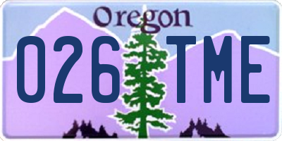 OR license plate 026TME