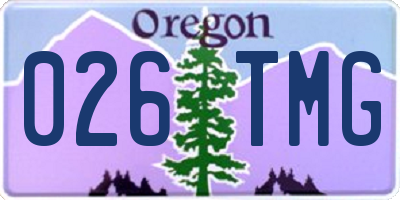 OR license plate 026TMG