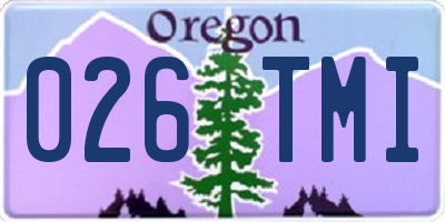 OR license plate 026TMI