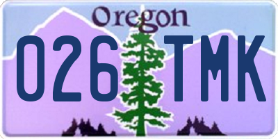 OR license plate 026TMK