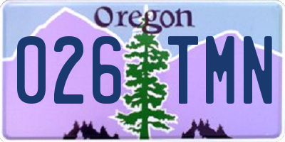 OR license plate 026TMN