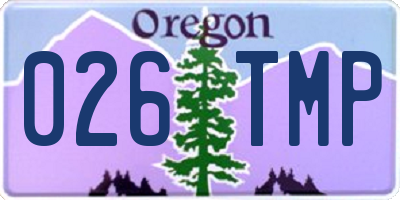 OR license plate 026TMP