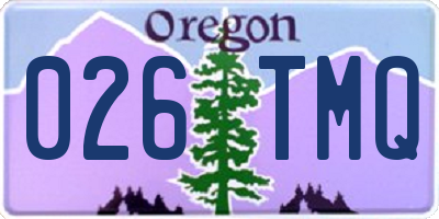 OR license plate 026TMQ