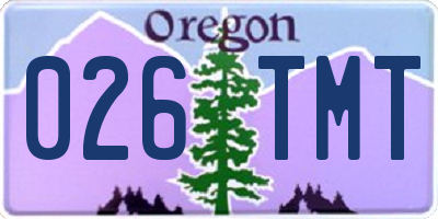 OR license plate 026TMT